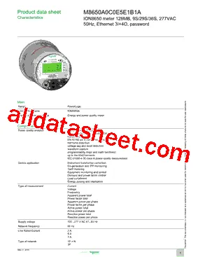 صورة Schneider Electric M8650A0C0E5E1B1A عداد كهرباء ثلاثي الأطوار