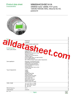 صورة Schneider Electric M8650A4C0H5E1A1A عداد كهرباء ثلاثي الأطوار