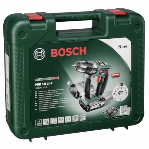 مقارنة مثقاب طرق بوش GSB 18V-55 لاسلكي (1800 دورة في الدقيقة، 1 كجم، أسود/أزرق) مع مثقاب طرق بوش PSB 18 LI-2 لاسلكي مريح - جسم فقط