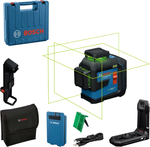 مقارنة Bosch GLL 12V-100-33 CG ليزر تسوية شعاع أخضر بنظام بطارية 12 فولت مع  Bosch GLL 80-33 G Professional Green Beam Laser Level