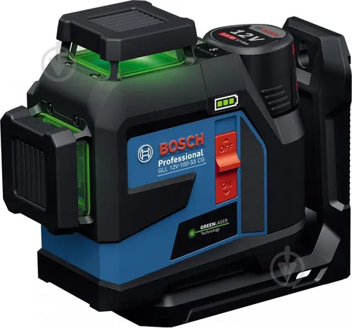 مقارنة Bosch GLL 12V-100-33 CG ليزر تسوية شعاع أخضر بنظام بطارية 12 فولت مع Bosch GLL 20-22 G Green Beam Laser Level