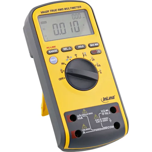 صورة جهاز قياس متعدد InLine مزدوج الشاشة مع اتصال USB بالكمبيوتر CAT III / CAT IV
