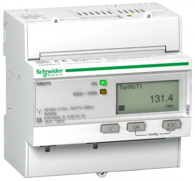 صورة Schneider Electric iEM3215 مقياس طاقة ثلاثي الأطوار 400 فولت 65 أمبير Modbus RTU