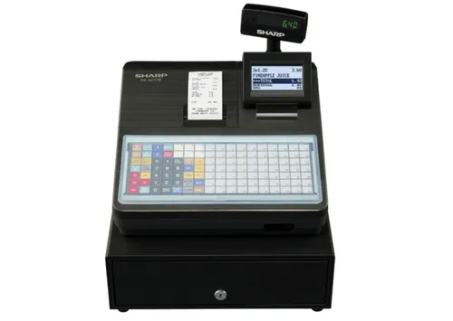 ماكينة تسجيل نقود شارب XEA217B، طابعة حرارية، 2000 صنف، شاشة LCD
