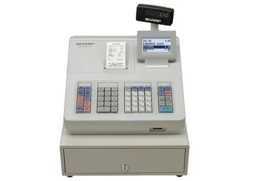 ماكينة تسجيل نقود شارب XEA207W، طابعة حرارية، 2000 صنف، شاشة LCD