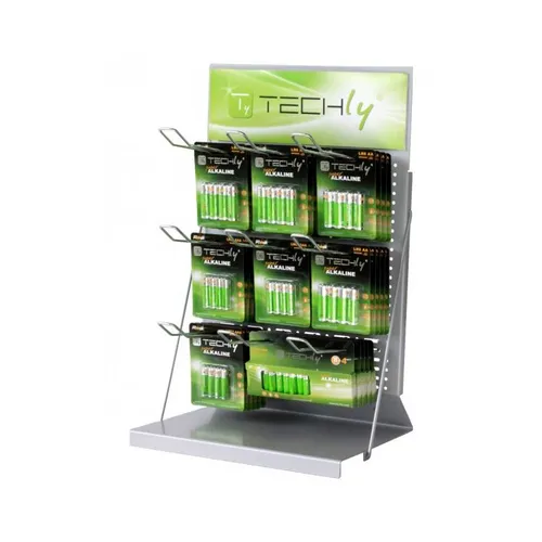 صورة حامل عرض Techly I-TLY-BATTERY1 لوحدات عرض البطاريات، ارتفاع 50 سم