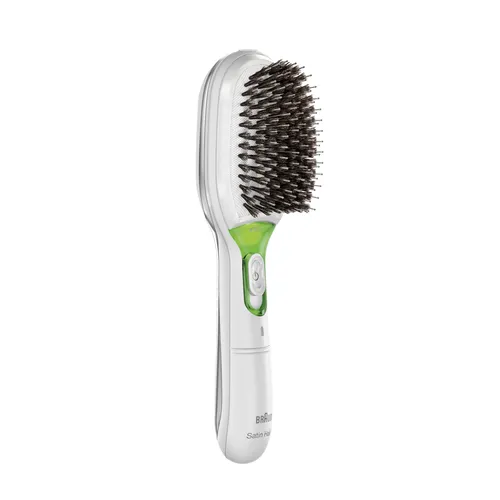 Braun 81533837 فرشاة شعر مسطحة للكبار، أخضر/أبيض
