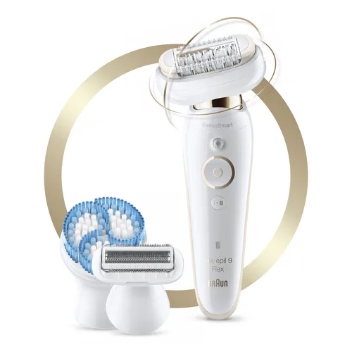 صورة Braun Silk-épil 9 Epilator 81688637 - Wet & Dry, 40 Tweezers, 2 Speeds, White/Rose Gold