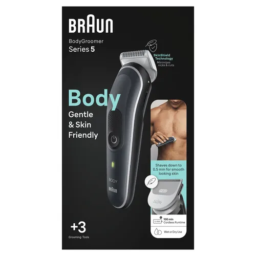 مقارنة Braun Body Groomer Series 5 BG5350 Wet & Dry Electric Shaver مع Braun Multi-Grooming Kit MGK7421 ماكينة تشذيب لاسلكية للاستخدام الرطب والجاف