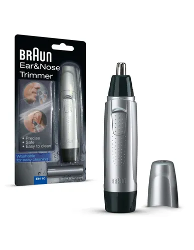 مقارنة ماكينة تشذيب الأنف والأذن من براون EN10 (أسود، رمادي) مع Philips Precision Trimmer NT3000/10