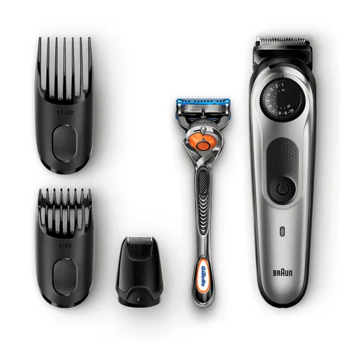 مقارنة Braun Beard Trimmer BT5060 Cordless Electric Beard and Hair Trimmer مع Braun Beard Trimmer BT5065 - 25 إعدادات طول، استخدام رطب وجاف، 50 دقيقة تشغيل