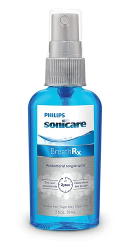 مقارنة Philips Sonicare BreathRx بخاخ لسان خالٍ من الكحول، 2 أونصة مع Philips Sonicare TongueCare+ Tongue Cleaner Starter Kit HX8071/10