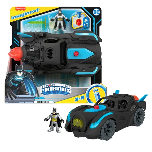 مقارنة Fisher-Price Imaginext DC Super Friends Lights & Sounds Batmobile مع مجسم بطل مارفل شلايش 21512