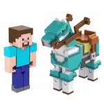 مجموعة مجسمات Minecraft ستيف وحصان مدرع - مجسم لعبة فيديو
