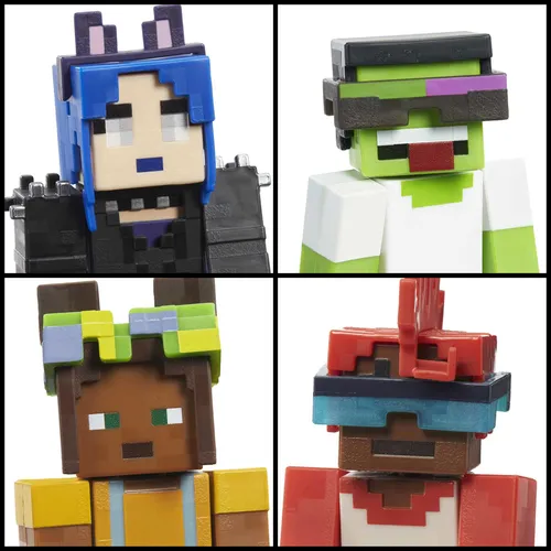 مقارنة مجموعات شخصيات Minecraft Creator Series - مجسمات ألعاب فيديو مع شخصية ستيف من ماينكرافت - مجسم شخصية لعبة فيديو قابلة للتجميع