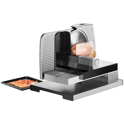 مقارنة Unold 78826 قطاعة طعام كهربائية 100 واط أسود فضي مع Unold Curve Silver Food Slicer (170W, 200mm Stainless Steel Blade)