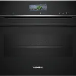 فرن بخار مدمج سيمنس iQ700 CS736G1B1F 60 سم بسعة 30 لتر وقوة ميكروويف 1300 واط وتحكم FullTouch