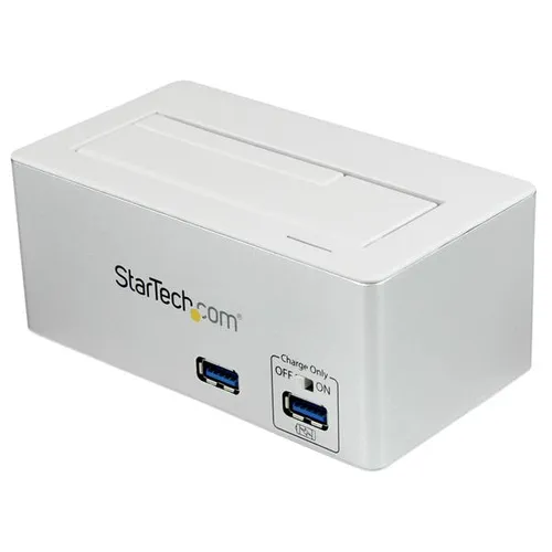 صورة StarTech.com USB 3.0 إلى SATA محطة إرساء مع 2-منفذ USB 3.0 Hub وشحن سريع، دعم UASP - أبيض