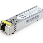 مرسل ومستقبل SFP صناعي أحادي النمط BiDi من LevelOne بقوة 1.25 جيجابت في الثانية (1310 نانومتر TX/1550 نانومتر RX، 20 كم)