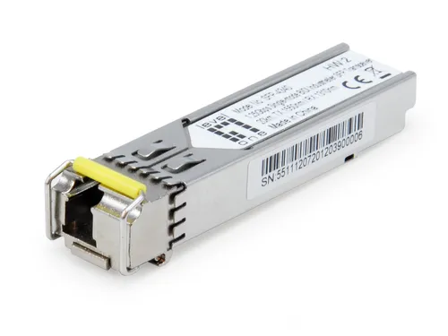 صورة مرسل ومستقبل SFP صناعي أحادي النمط BiDi من LevelOne بقوة 1.25 جيجابت في الثانية (1310 نانومتر TX/1550 نانومتر RX، 20 كم)