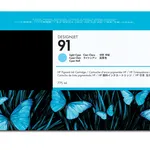 خرطوشة حبر HP 91 بلون أزرق سماوي فاتح بتصميم 775 مل مع رأس طباعة مدمج