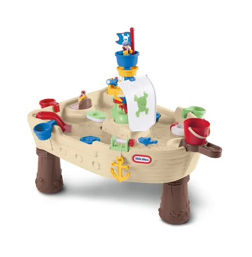 مقارنة طاولة مياه سفينة القراصنة Anchors Away من Little Tikes مع أقماع تيكيت شفافة وملونة