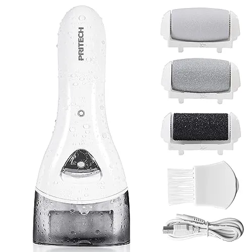 PRITECH Rechargeable Electric Foot File 2 Speeds 3 Rollers