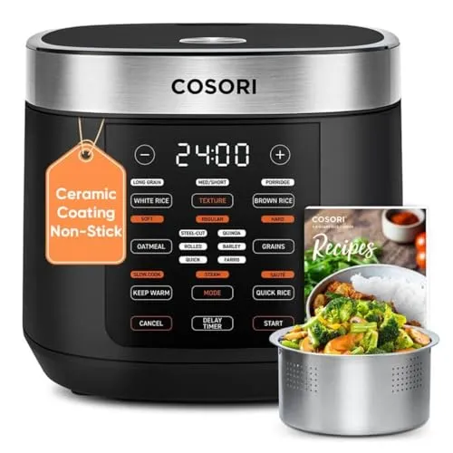 صورة Cosori 10-Cup Fuzzy Logic Rice Cooker Black