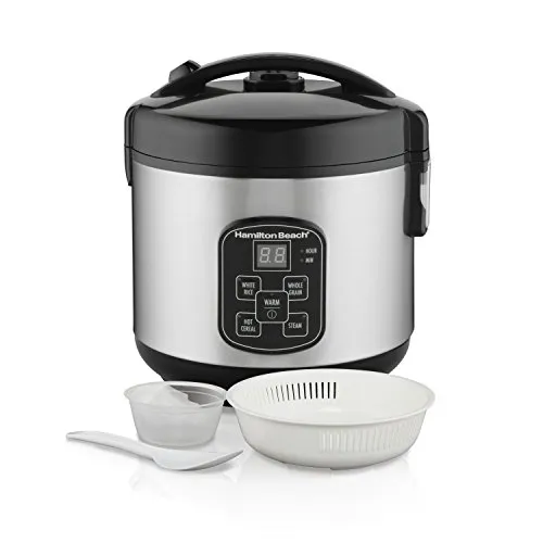 صورة Hamilton Beach 37518 8-Cup Stainless Steel Rice Cooker