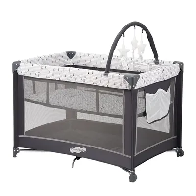 Pamo Babe Portable Pack Play Bassinet - Grey