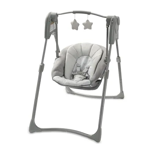 مقارنة أرجوحة أطفال كهربائية شيكو (موديل 05079148400000) مع Graco Slim Spaces Compact Baby Swing Reign