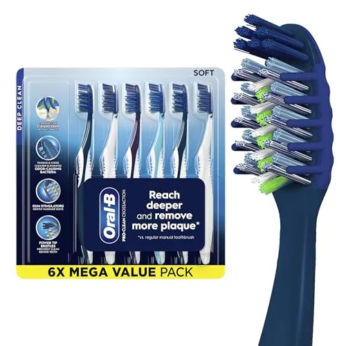 صورة Oral-B Pro Clean CrossAction Toothbrushes 6 Count