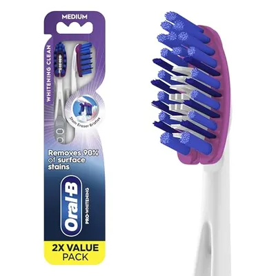 Oral-B 3D White Medium Toothbrushes 2-Pack