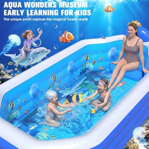 Thumbnail 4 of حوض سباحة قابل للنفخ WaveHaven CT363FCW مع مظلة أزرق