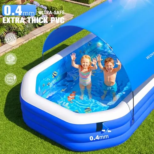 Thumbnail 7 of حوض سباحة قابل للنفخ WaveHaven CT363FCW مع مظلة أزرق