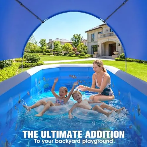 Thumbnail 8 of حوض سباحة قابل للنفخ WaveHaven CT363FCW مع مظلة أزرق