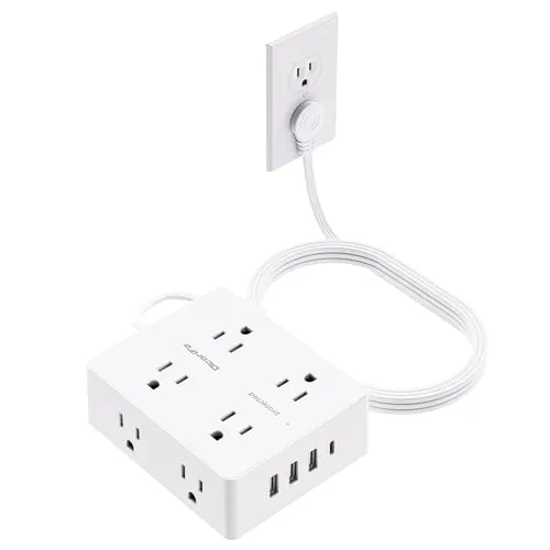 صورة واقي زيادة التيار Olcorife بقابس مسطح 8 منافذ و4 USB