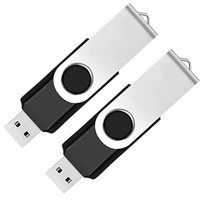 محركات أقراص فلاش USB 2.0 ماسبن 64 جيجابايت – عبوة من قطعتين – أسود 64 GB