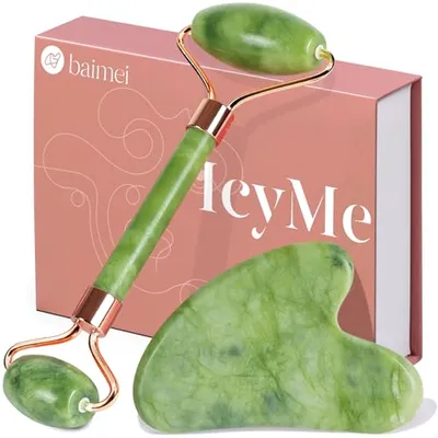 طقم بكرة اليشم وحجر جوا شا BAIMEI IcyMe أخضر