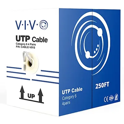 كابل شبكة VIVO Cat6 UTP رمادي 250 قدم CCA 250 ft