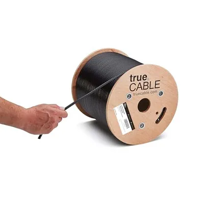 كابل TRUE CABLE Cat6A محمي للحفر المباشر 500ft أسود