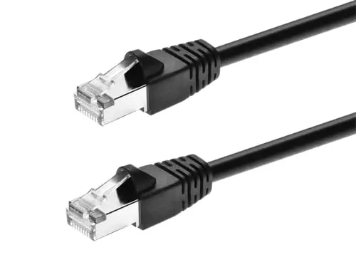 صورة كابل Monoprice Cat6A SFTP أسود بطول 7 قدم 7 ft
