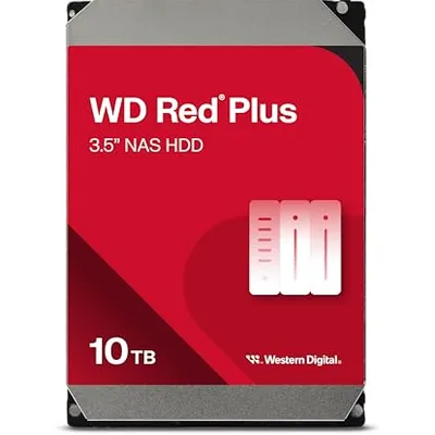 محرك أقراص صلبة داخلي WD Red Plus سعة 10TB لنظام NAS بحجم 3.5 بوصة