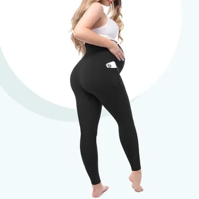 Thumbnail 3 of بنطال ليقنز الحمل من ليافيغر بجيوب – أسود، مقاس كبير