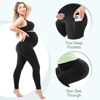 Thumbnail 6 of بنطال ليقنز الحمل من ليافيغر بجيوب – أسود، مقاس كبير