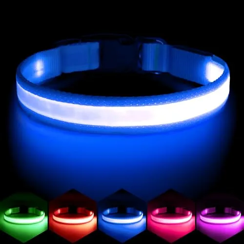صورة طوق كلب VIZPET LED كبير أزرق