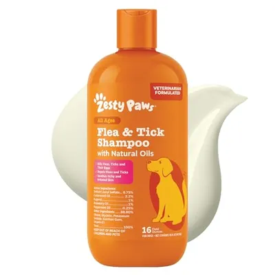 شامبو Zesty Paws للكلاب ضد البراغيث والقراد 16 أونصة