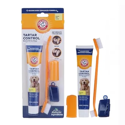 طقم العناية بأسنان الكلاب من Arm & Hammer بنكهة النعناع والموز 2.5 أوقية