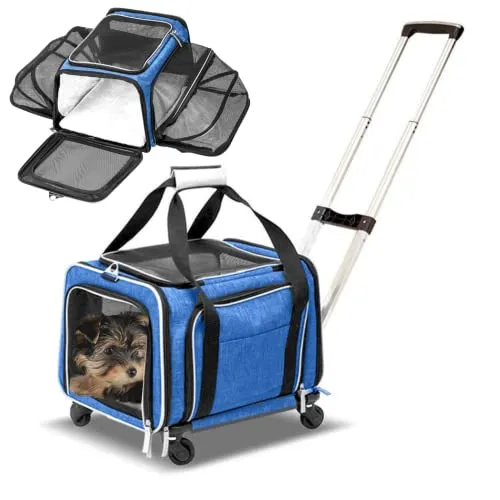 صورة RUFF LIFE 101 حامل حيوانات أليفة بعجلات قابل للتوسيع أزرق