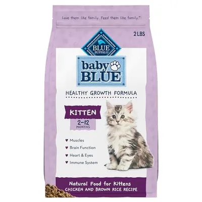 طعام قطط جاف Blue Buffalo Baby BLUE للقطط الصغيرة، دجاج وأرز بني، 2 رطل